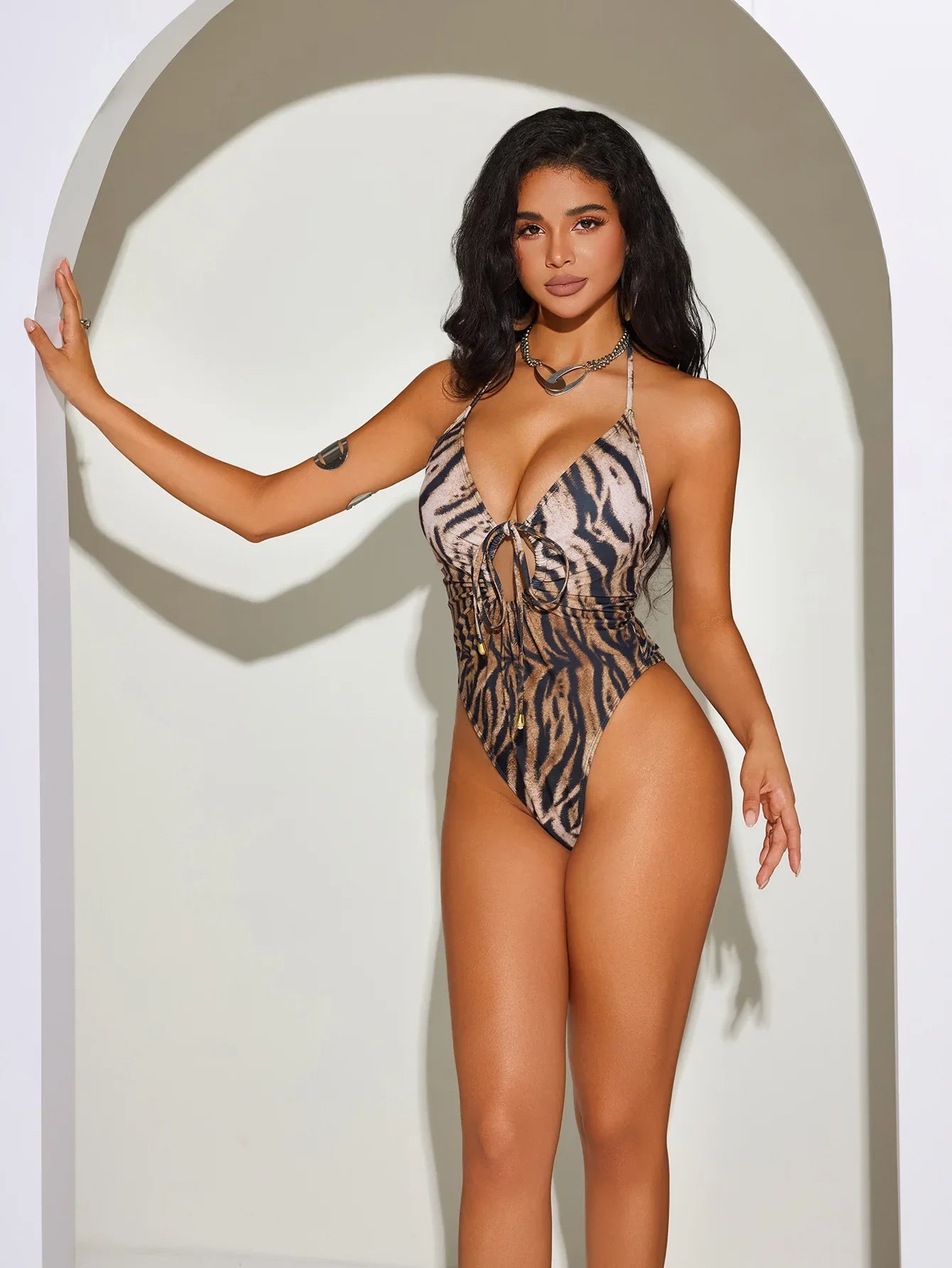 Women Sexy Leopard One Piece Swimsuit